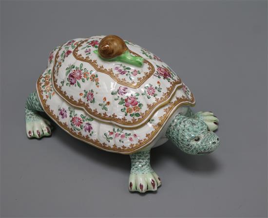 A Sampson porcelain tortoise length 23cm